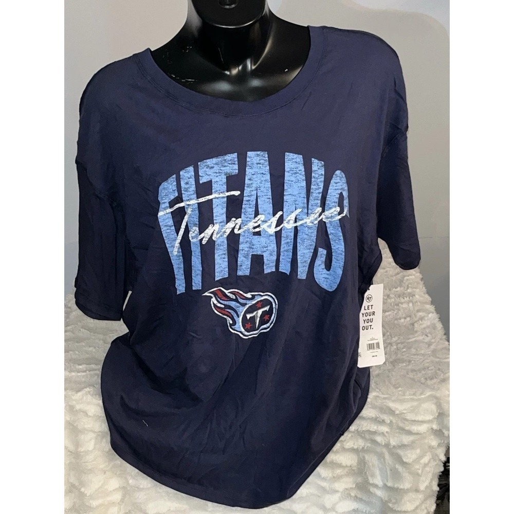 Tennessee Titans Navy T Shirt 47 Brand NFL Football Graphic Tee Womens M NWT